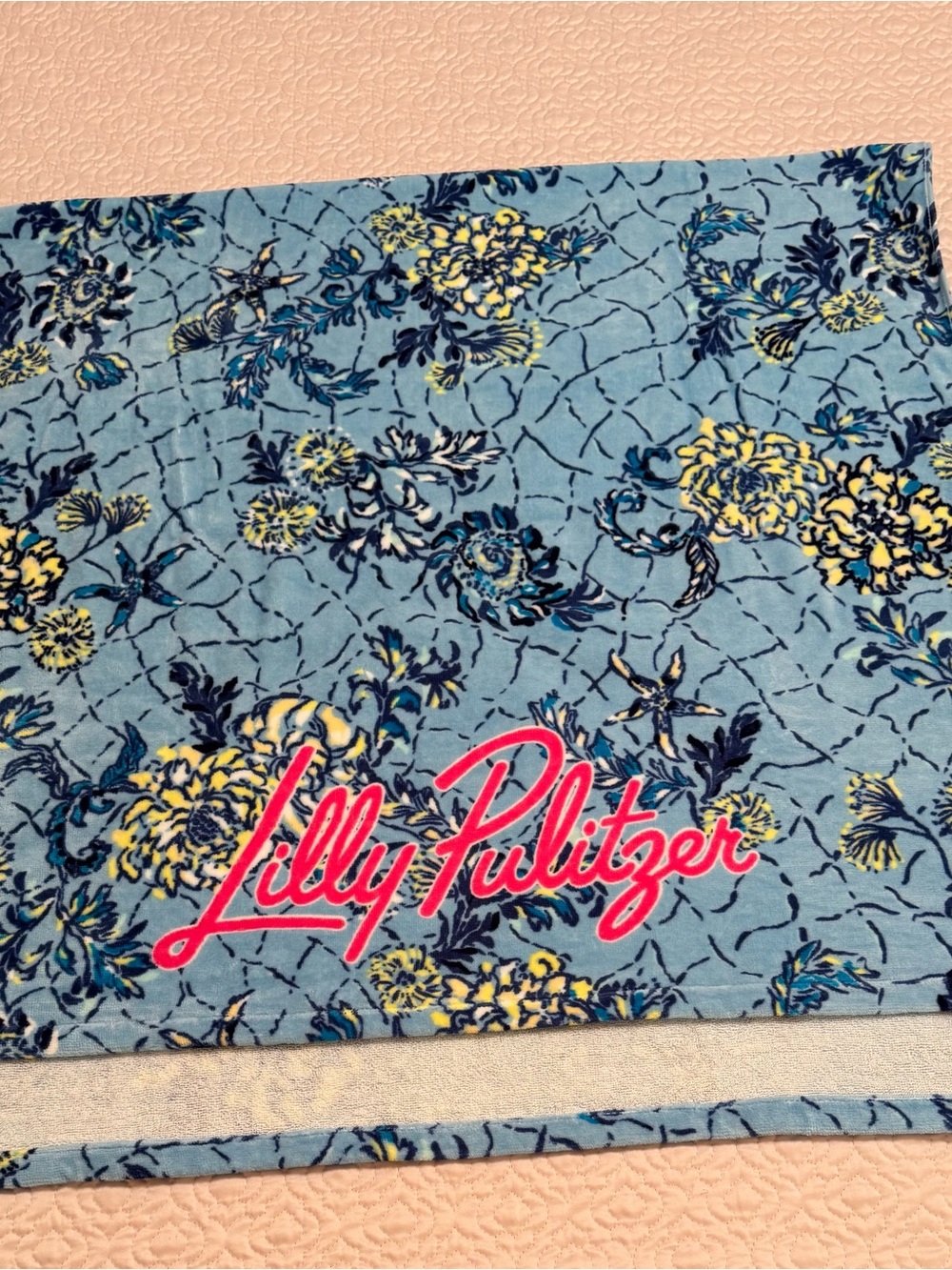 Lilly Pulitzer Light Blue Logo Towel NWOT